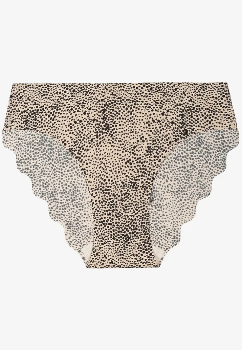 Czarno-Beżowe Majtki Typu Figi o Bezszwowym Wykończeniu Siladeia