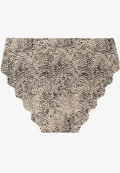 Czarno-Beżowe Majtki Typu Figi o Bezszwowym Wykończeniu Siladeia