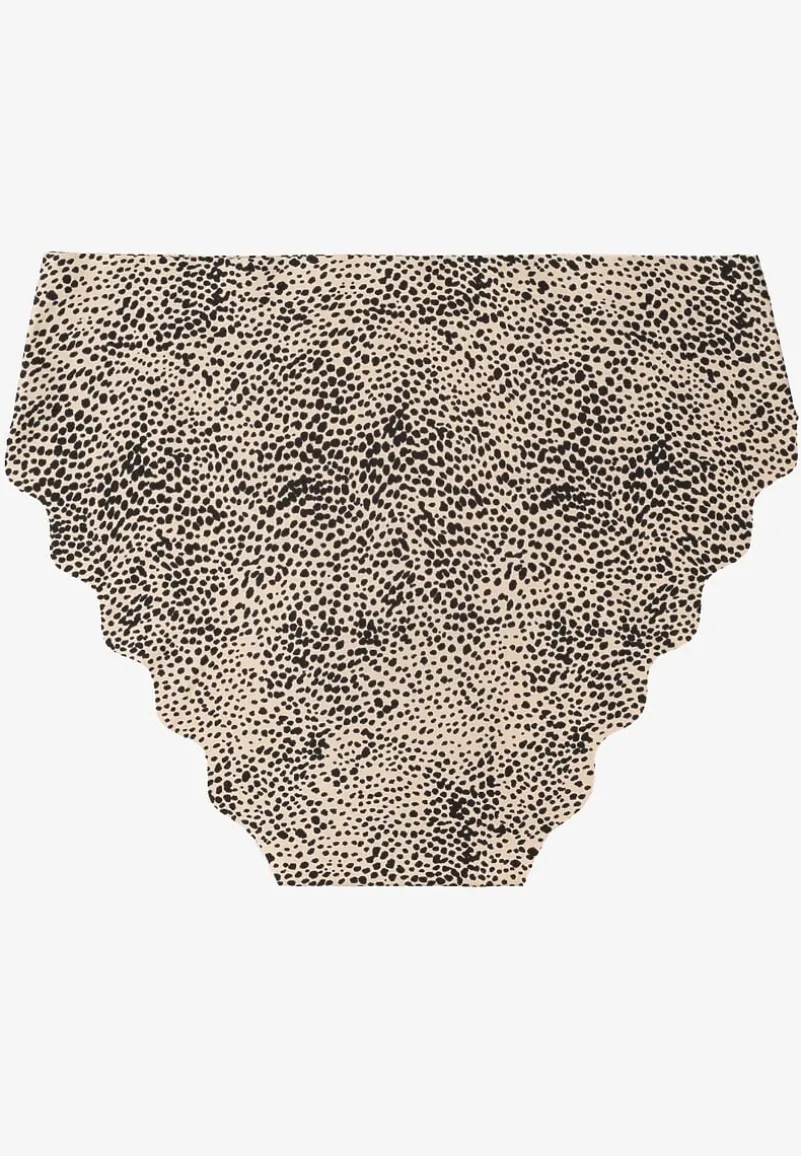Czarno-Beżowe Majtki Typu Figi o Bezszwowym Wykończeniu Siladeia