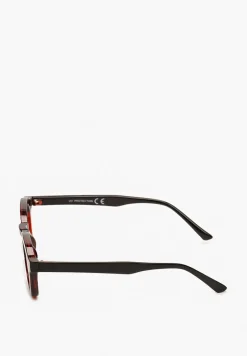 Czarno-Brązowe Casualowe Okulary Przeciwsłoneczne z Filtrem UV Cleata