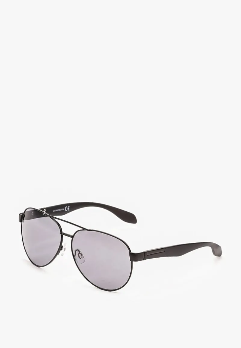 Czarno-Zielone Okulary Przeciwsłoneczne w Stylu Pilotek Tasina