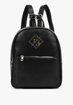 Czarny Casualowy Plecak z Metalicznym Zdobieniem Paseniela