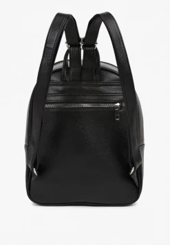 Czarny Casualowy Plecak z Metalicznym Zdobieniem Paseniela