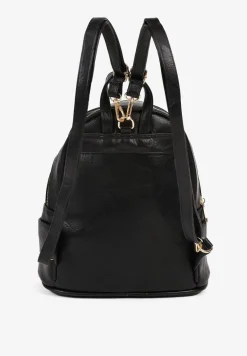 Czarny Casualowy Plecak z Metalicznym Suwakiem Idalerra