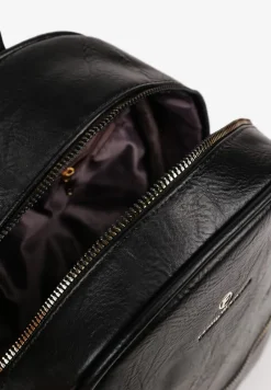 Czarny Casualowy Plecak z Metalicznym Suwakiem Idalerra