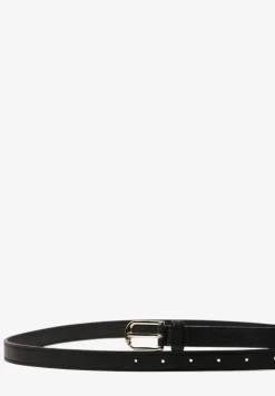 Czarny Cienki Pasek Zapinany na Półokrągłą Sprzączkę Ranilesa