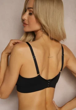 Czarny Gładki Biustonosz Sportowy z Regulacją Ramiączek Irissaia