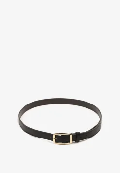 Czarny Klasyczny Pasek z Geometryczną Klamrą Revarellea