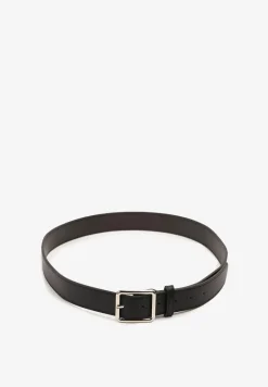 Czarny Klasyczny Pasek z Geometryczną Klamrą Mevinala