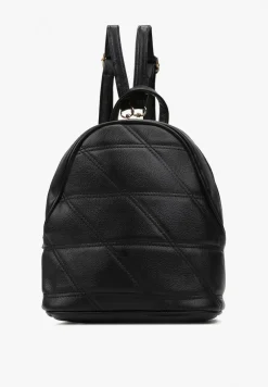 Czarny Mały Plecak Miejski z Pikowaniem Skeralla