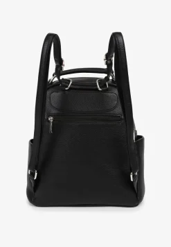 Czarny Mały Plecak o Geometrycznym Kształcie z Regulowanymi Szelkami Ralzeri