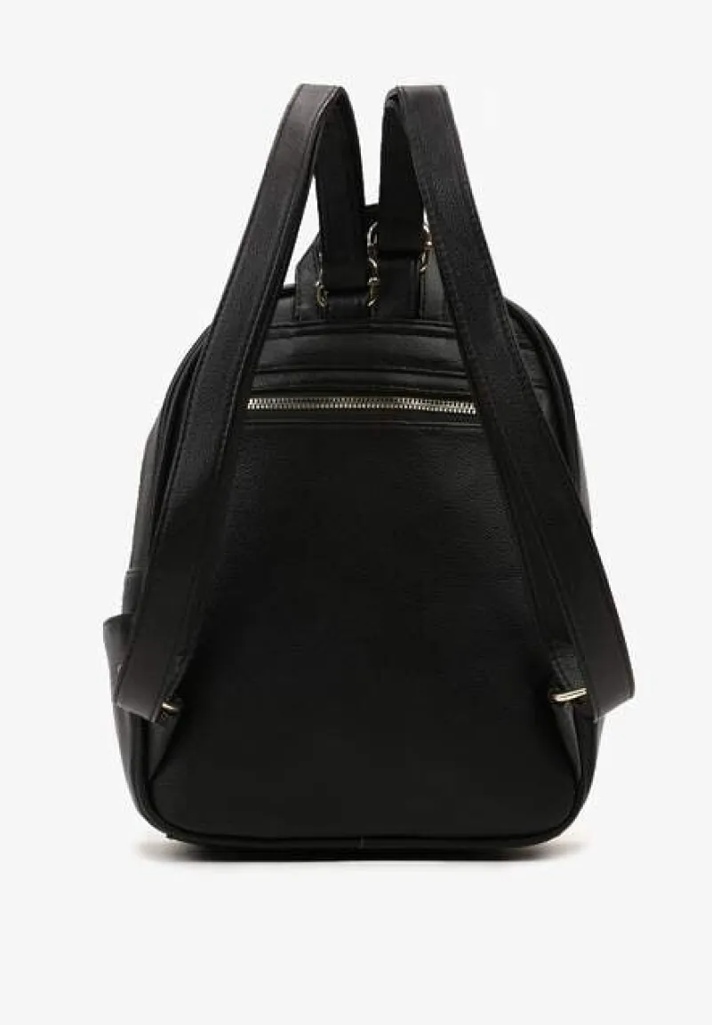 Czarny Mały Plecak w Stylu Casual z Imitacji Skóry Arxena