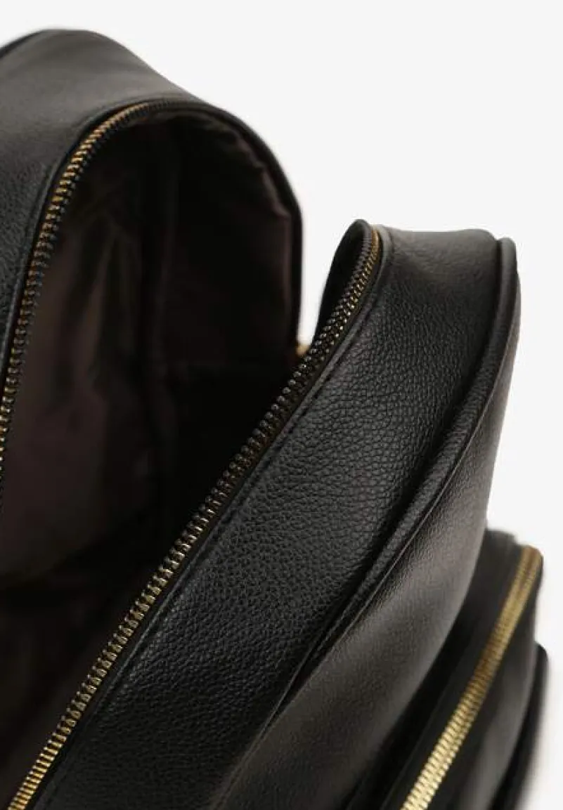 Czarny Mały Plecak w Stylu Casual z Imitacji Skóry Arxena