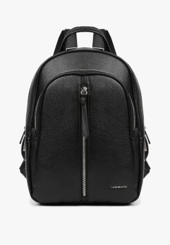 Czarny Mały Plecak Zdobiony Suwakiem Nilzeri