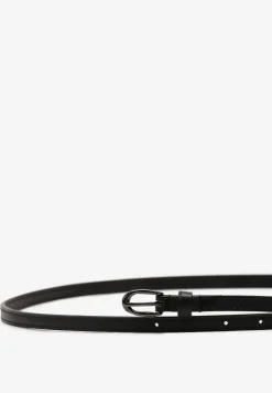 Czarny Pasek Cienki z Metalową Klamrą Narsil