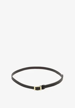 Czarny Pasek Cienki z Prostokątną Klamrą Voreyna