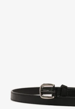 Czarny Pasek Klasyczny z Metaliczną Klamrą Ilainae