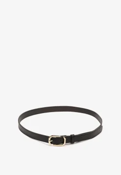 Czarny Pasek Ozdobiony Metalową Klamrą Pulinia