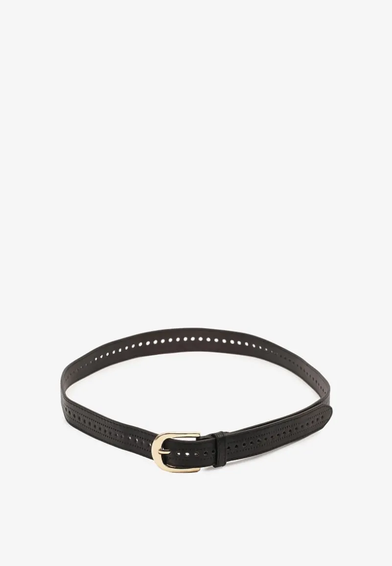 Czarny Pasek Ozdobiony Zaokrągloną Klamrą Nairivian