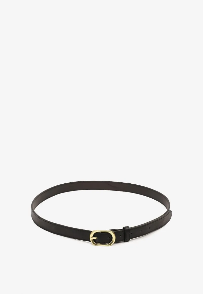 Czarny Pasek Ozdobiony Zaokrągloną Klamrą Vozera