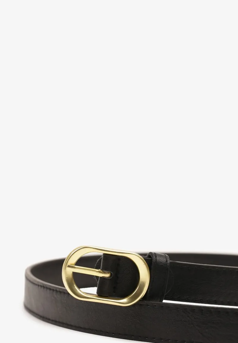 Czarny Pasek Ozdobiony Zaokrągloną Klamrą Vozera