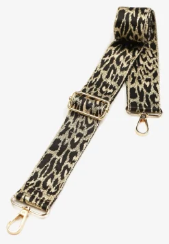 Czarny Pasek w Panterkę do Torebki Saramina