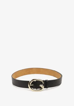 Czarny Pasek z Ekoskóry z Metalową Klamrą Frosofia