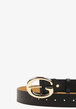 Czarny Pasek z Ekoskóry z Metalową Klamrą Frosofia