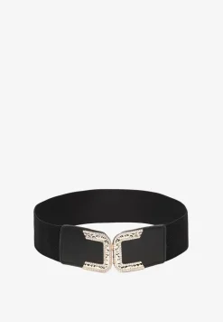 Czarny Pasek z Elastycznego Materiału do Sukienki Narumi