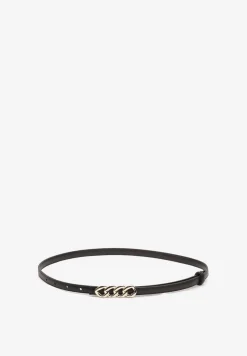 Czarny Pasek z Klamrą Imitującą Łańcuch Uridia