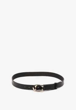 Czarny Pasek z Klamrą o Złotym Połysku Prallia