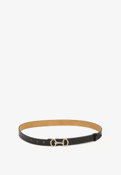 Czarny Pasek z Metaliczną Sprzączką Pefia