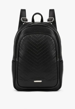 Czarny Pikowany Plecak z Metaliczną Aplikacją Paselitia