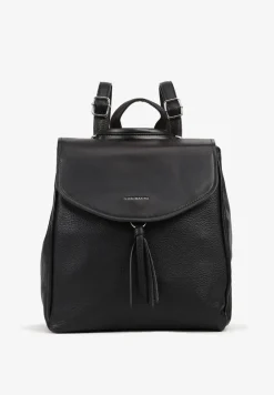 Czarny Plecak Basic z Ozdobnym Frędzlem Vikelin