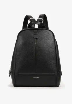 Czarny Plecak o Trapezowym Kształcie Zdobiony Przeszyciem Polzedi