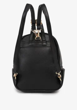 Czarny Plecak Ozdobiony Suwakami z Odpinanymi Paskami z Regulacją Nelmira