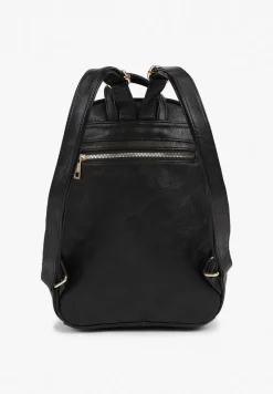 Czarny Plecak z Asymetrycznym Suwakiem i Regulowanymi Szelkami Falvia