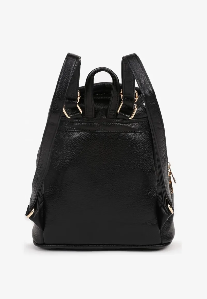 Czarny Plecak z Metalicznym Napisem Elisalla