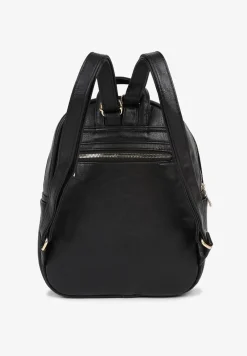 Czarny Plecak z Ozdobną Aplikacją i Suwakiem Milaretta