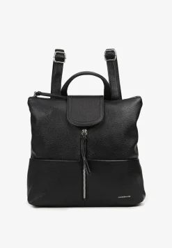 Czarny Plecak z Ozdobnym Suwakiem Rivzedi