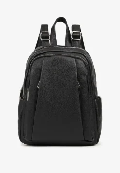 Czarny Plecak z Suwakami w Miejskim Stylu Nalionea
