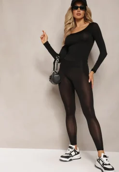 Czarny Siateczkowy Komplet Bielizny Termicznej Legginsy i Longsleeve Numista