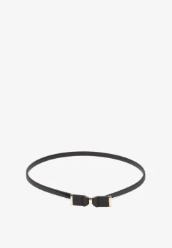 Czarny Sprężynowy Pasek z Elegancką Klamerką Maryum
