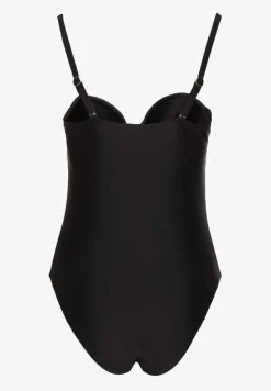 Czarny Strój Kąpielowy z Ozdobnym Wiązaniem Temelea