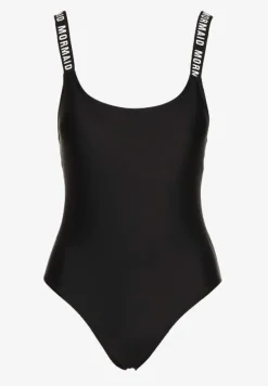 Czarny Strój Kąpielowy z Usztywnianymi Miseczkami Ozdobiony Napisami Tenera