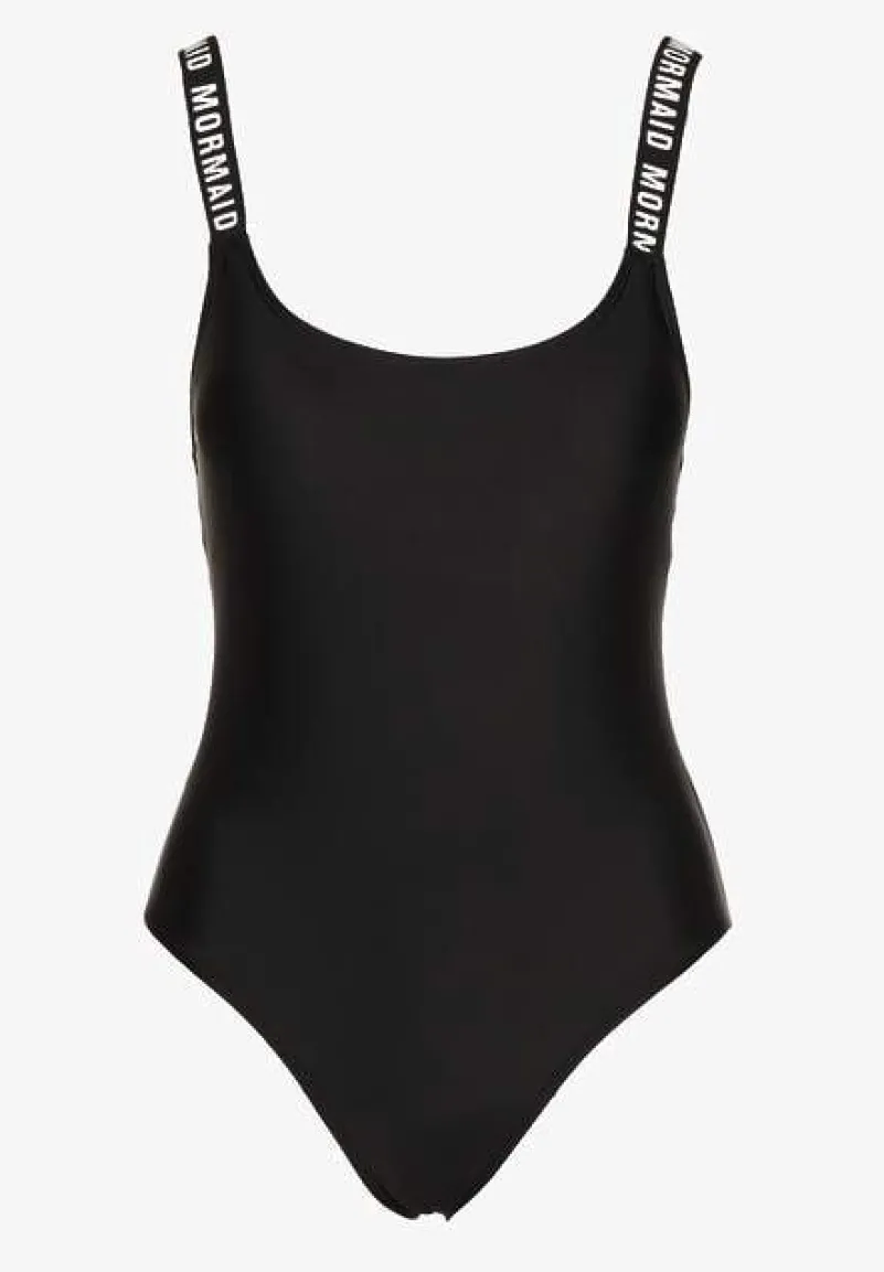 Czarny Strój Kąpielowy z Usztywnianymi Miseczkami Ozdobiony Napisami Tenera