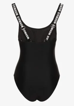 Czarny Strój Kąpielowy z Usztywnianymi Miseczkami Ozdobiony Napisami Tenera