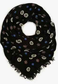 Czarny Szalik z Geometrycznym Motywem Nomida