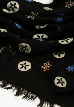 Czarny Szalik z Geometrycznym Motywem Nomida