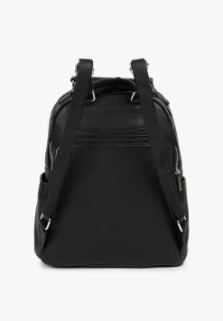 Czarny Trapezowy Plecak z Dwiema Komorami i Rączką Damilora